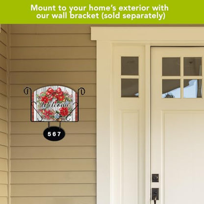 Briarwood Lane Winter Christmas Art Sign 8.25x10.25 Holiday Poinsettia Wreath - color: Holiday Poinsettia