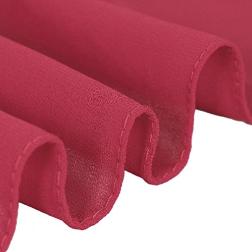 LMVERNA Solid Color Bubble Chiffon Scarf for Women Fashion Soft Hijab Long Scarfs Wrap Scarves - color: Bright Maroon