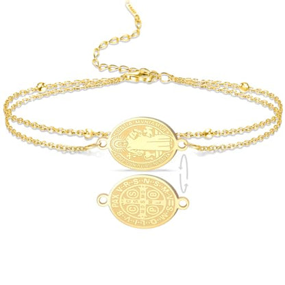 VASSAGO Saint Benedict Medal Bracelet Medalla De San Benito - color: Gold2