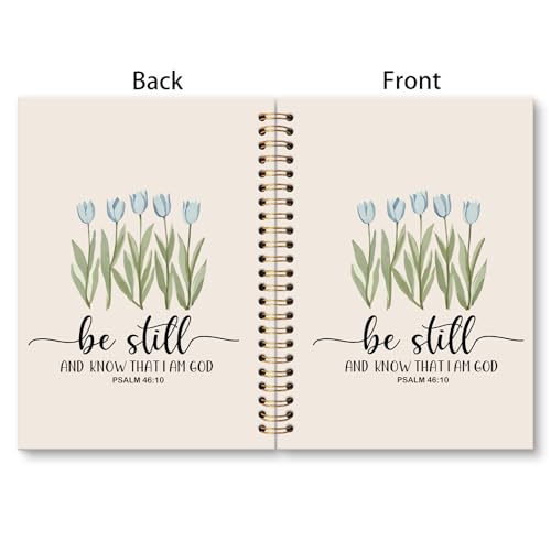 huester Christian Tulip Floral Notebook Journal, Be Still and Know That I Am God Religious Journal for Women, Bible Notebooks for Note Taking, Bible Hardcover Spiral Notebook, 5.5x8.3 Inch - color: Christian06