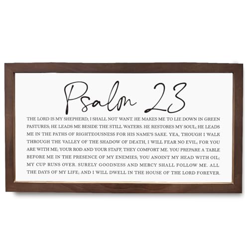 Christian Decor, Psalm 23 Wood Framed Sign, Bible Verse Wall Artwork, Religious Art Wall Decoration, Christian Gift for Family or Friends, Wood Framed Sign - color: psalm 23