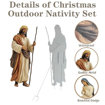6 Pcs Christmas Nativity Scene Set 81" Tall Outdoor Nativity Scene