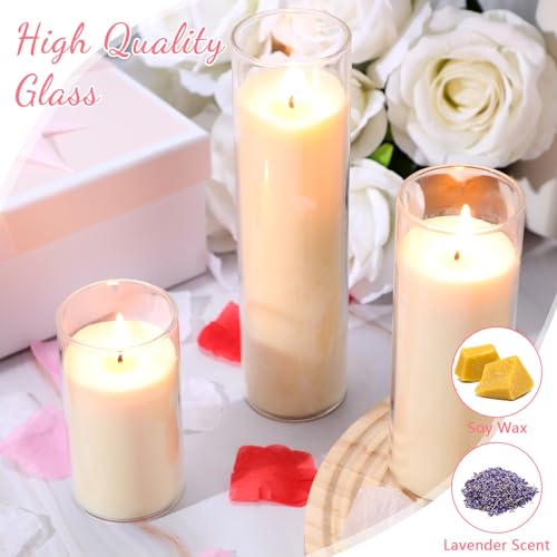 Foldtier 6 Pcs White Devotional Candles in Glass 2 x 8 Inches