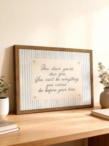 Slow Down You're Doing Fine Motivational Quote Framed Wall Art 12x16in - color: Slow Down You're Doing Fine, size: 16"L x 12"W