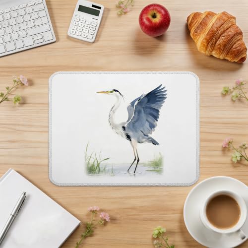 Spread Wing Blue Heron Mouse Pad Nature Wildlife Desk Pad 9.5x7.9 in - color: Blue Heron