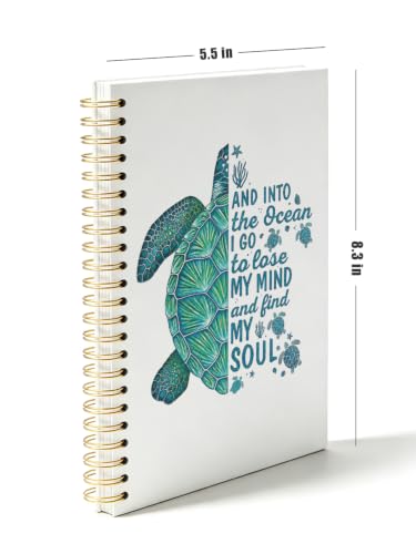 Coastal Ocean Sea Turtle Inspirational Notebook Journal 5.5x8.3 - color: and into the ocean