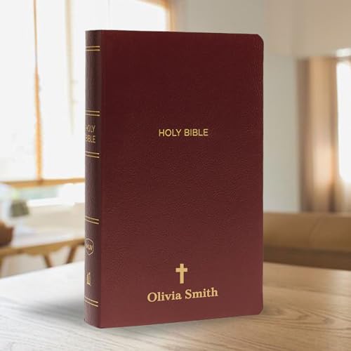 Personalized NKJV Small Print Bible for Adult, Name Engraved, Standard Size - color: Burgundy, style: New King James Version