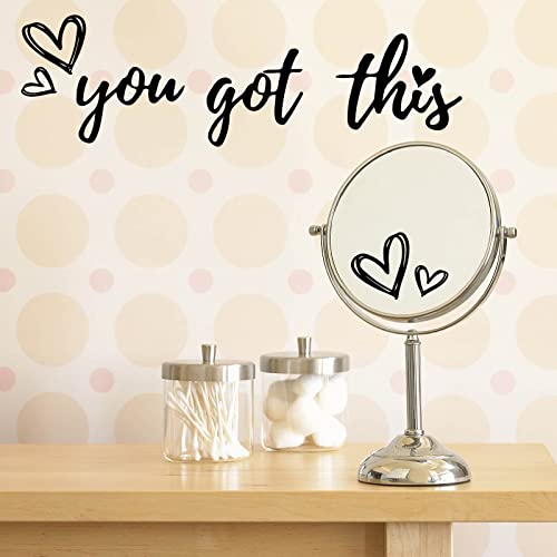 PLIGREAT You Got This Quotes Wall Stickers, Peel and Stick Wall Decals, Removable Vinyl Art Letters Walls Sticker for Bedroom Living Room Home Office Decorations Indoor Window Art Decor - style: You Got This