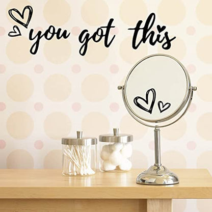 PLIGREAT You Got This Quotes Wall Stickers, Peel and Stick Wall Decals, Removable Vinyl Art Letters Walls Sticker for Bedroom Living Room Home Office Decorations Indoor Window Art Decor - style: You Got This