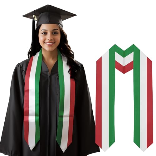 Graduation Satin Sash Scarf 72" Stole - color: Italy Flag