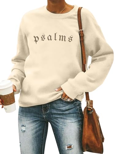 Christian Sweatshirts for Women: Jesus Faith Sweatshirt Faith Over Fear Hoodie Bible Verse Shirts Jesus Pullover - color: Apricot, size: Small