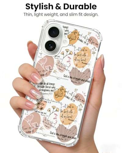 Bible Verses Floral Phone Case Compatible with iPhone 17, Positive Affirmations Botanical Phone Cover for iPhone 17 - color: Bible Verses