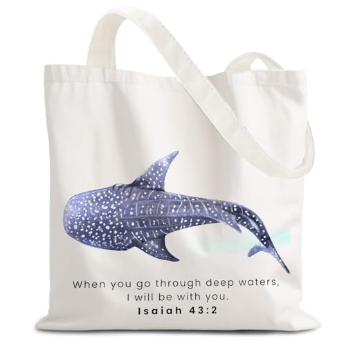 FBB Christian What's the Best that Could Happen Inspirational Tote Bag - color: When You Go Through Deeo Waters,i Will Be With You
