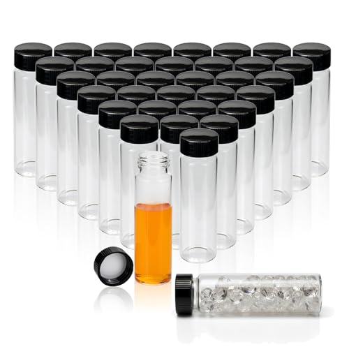 PEKYBIO 20 PCS 40ML Clear Liquid Sample Glass Vials with Screw Caps - size: 40 ml (20 pieces)