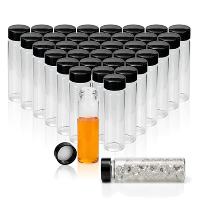 PEKYBIO 20 PCS 40ML Clear Liquid Sample Glass Vials with Screw Caps - size: 40 ml (20 pieces)