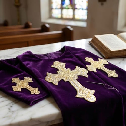 Golden Decorative Cross Appliques