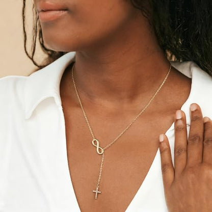 Cross Necklace for Women 14K Gold Silver Plated Small Cross Necklace Dainty Cross Pendant Choker Simple Trendy Cute Sideway Cross Charm Chain Necklaces for Women Trendy Christian Baptism Religious Faith Jewelry Gifts - size: Gold-151