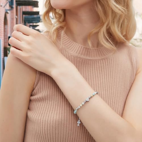 TONY & SANDY Christian Gifts for Women, Religious Cross Bracelet Faith Jewelry, Confirmation Baptism Christmas Birthday Gifts for Women, Unique Gifts for Teens Girls Kids Adults - style: Easter