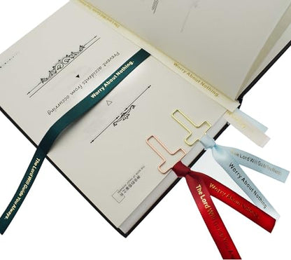 Gold Cross Paper Clips with Ribbons Set. Loaded Bible Supplies - color: Gold