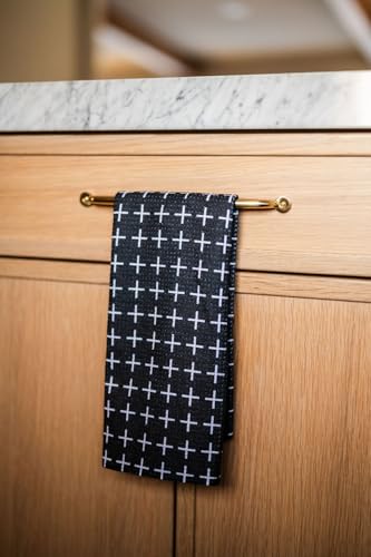 Kitchen Towels, Dish Towels for Kitchen, 3 Pc Kitchen Towel Set - color: Black Yellow
