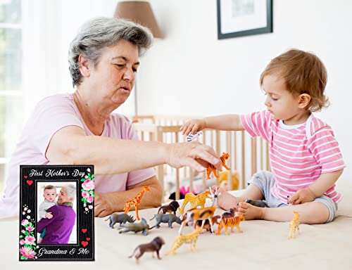WaaHome Happy First Mothers Day Gifts for New Grandma - Grandma and Me First Mothers Day Picture Frame Gifts for First Time Grandma New Grandmother Nana To Be from Grandchildren - color: 4-First Time Grandma 4x6