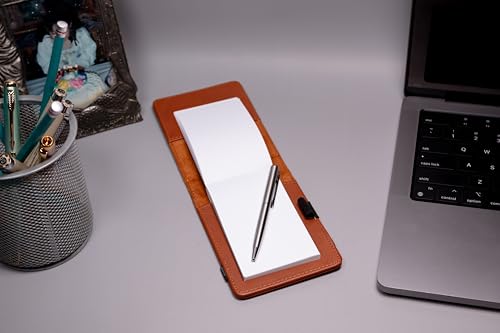 LaserGram Mini Padfolio with Notepad and Pen, Christian Cross, Personalized Engraving Included (Dark Brown) - color: Dark Brown