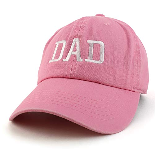 Trendy Apparel Shop Dad Embroidered Pigment Dyed Low Profile Cotton Cap - color: Pink