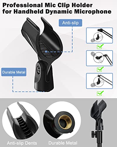 2 Pack Desktop Mic Stand, Portable Foldable Tripod with Mic Clip Holder, Adjustable Microphone Stand For Dynamic Microphone. - size: 2 Pack