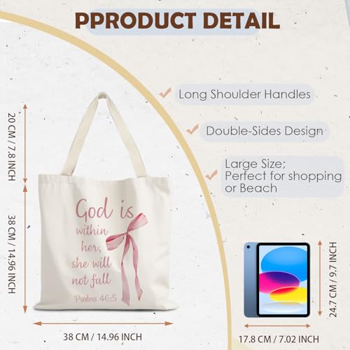 God Says You are Christian Canvas Tote Bags for Women, Inspirational Christian Gifts for Women - color: God is Within
