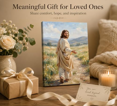 CXKAWM Jesus Walking Path Wall Art – Follow Christ Wall Decor, 12X16 in - color: Follow Jesus, size: 12x16in