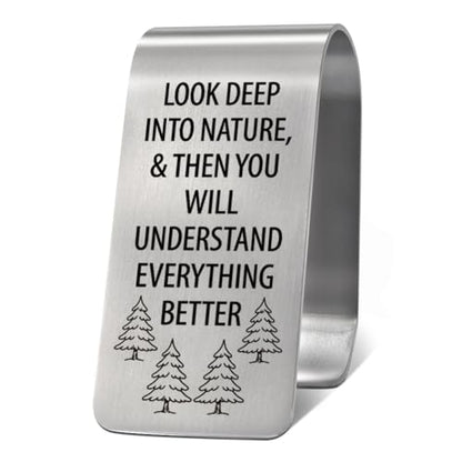 Look Deep Into Nature Visor Clip for Cars Inspirational Gifts - color: silver 7