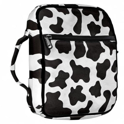 Coldinair Cow Print Bible Cover for Men Women with Handles and Zippered Pocket,Bible Carrying Case,Bible Tote Bag for Kids,Bible Book Cover,Bible Accessories,Christian Gifts - color: Cow