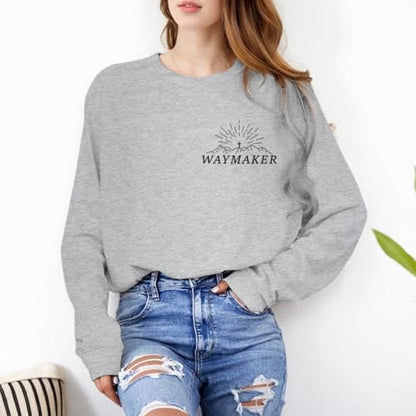 Pairxily Womens Christian Sweatshirt Inspirational Religious Faith Sweatshirts Graphic Crewneck Long Sleeve Shirts - color: Light Gray, size: Small
