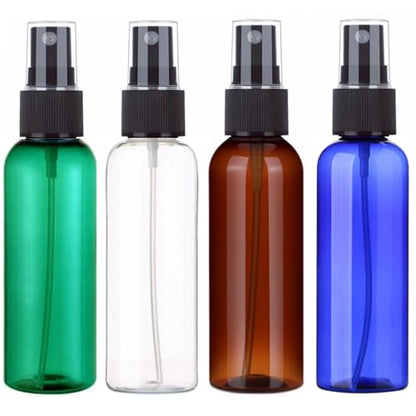 SINIDE Plastic Spray Bottles 100 ml/3.4 oz Fine Mist Mini Travel Bottle Set, Portable Refillable Makeup Sprayer Containers for Perfume, Liquids, Aromatherapy, Cleaning Solution (4 Pack) - color: 100ML 4 Pack (Mix Color)