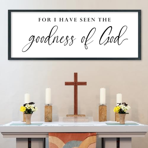SRSZHIYUE I Have Seen the Goodness of God Wall Art, Black, 40x15 - color: For I Have Seen The Goodness (Black), size: 40"L x 15"W