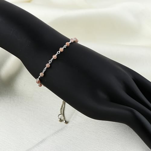 Genuine Multi Gemstone Rosary Beads Cluster Bolo Bracelet