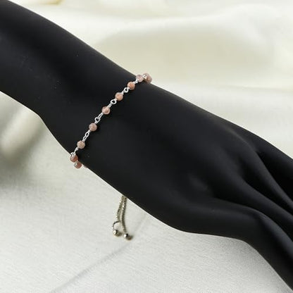 Genuine Multi Gemstone Rosary Beads Cluster Bolo Bracelet