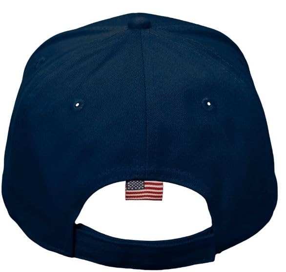 Christian Cross Baseball Cap, Religious Sacred Nails Design, Navy Blue Adjustable HAT with White Embroidered Design and Free 4" Window Decal