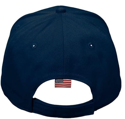 Christian Cross Baseball Cap, Religious Sacred Nails Design, Navy Blue Adjustable HAT with White Embroidered Design and Free 4" Window Decal