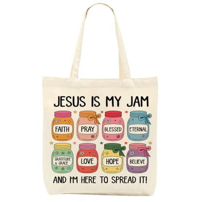 Christian Gifts for Women, Canvas Tote Bag, Faith Gifts for Women Girl Sister Inspirational Religious Gift Birthday - color: Cute Christian 760