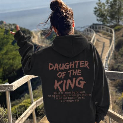 Daughter Of The King Hoodie For Women Christian Religious Hoodies Jesus Bible Verse Inspirational Hooded Sweatshirts - color: Black, size: Small