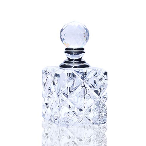 Clear Cubic Carved Crystal Refillable Perfume Bottle Desk Decor - color: Clear 3*