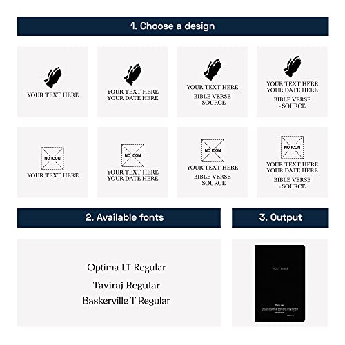 Personalized NKJV Small Print Bible for Adult, Name Engraved, Standard Size - color: Black, style: New King James Version