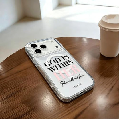 God is Within Her Psalm 46:5 Phone Case, White, for iPhone 16 Plus