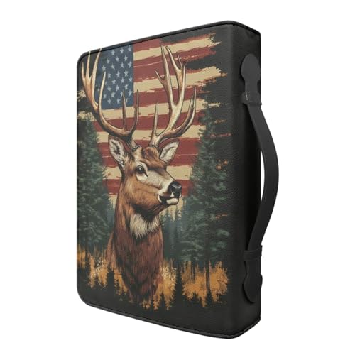 Bible Cover Case for Women Men Large Size Bible Holder with Bookmark Bible Carrying Case ladies Bible Bag,Size M-2XL - color: American Flag, size: X-Large