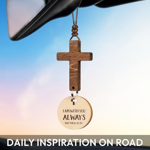 Car Accessories Christian Gifts for Women Men, Cross for Car Religious Gift - color: I Am With You Always