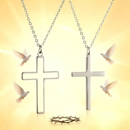Faith Jesus Cross Necklace Name ID Warm Gift for Mama Gigi Grandma Women - color: cross necklace set