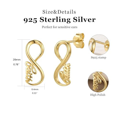 14K Gold Plated Sterling Silver Cross Drop Earrings - color: Infinity-Gold