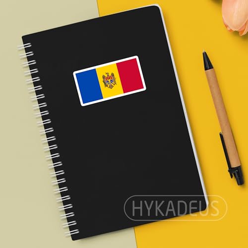 (3Pcs) Moldova Flag Stickers – Moldovan Sticker, Waterproof Country Flag Vinyl Decals for Laptop, Water Bottle, Scrapbook, Phone Case, Helmet, Travel Gear, 3" x 1.6" - color: Moldova