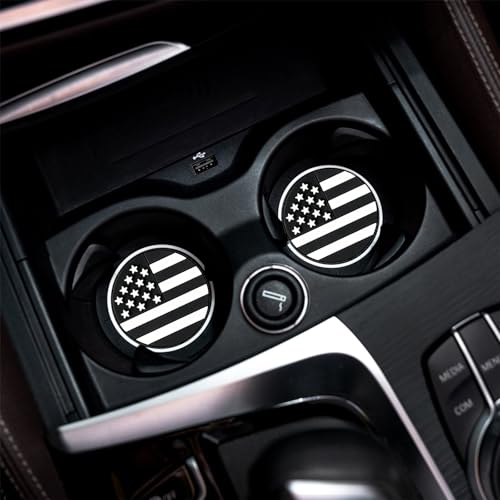 2Pcs 2.75 Inch America Flag Car Cup Holder Coaster Insert Tough Auto America Flag Car Accessories - color: Cup-flag